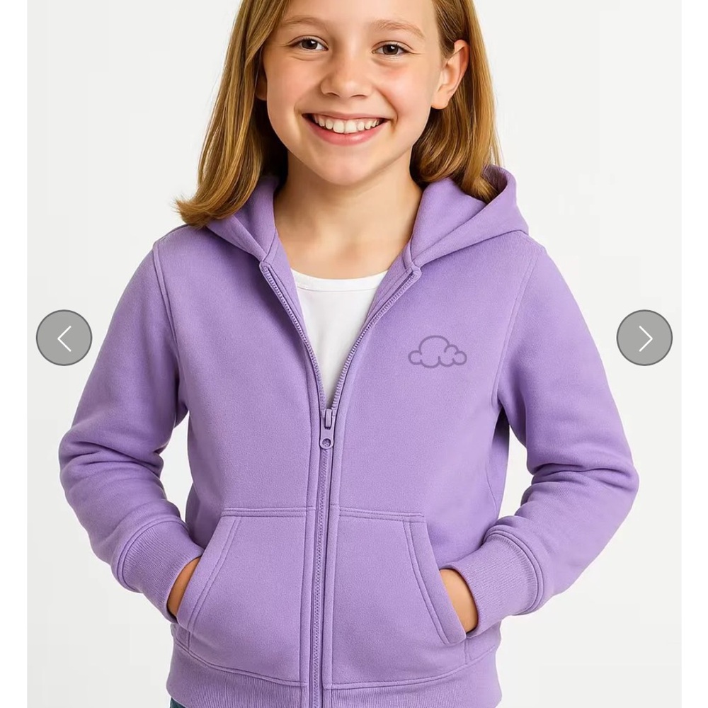 Stress ball integrated hoodie - Children's Lavender Zip-Up